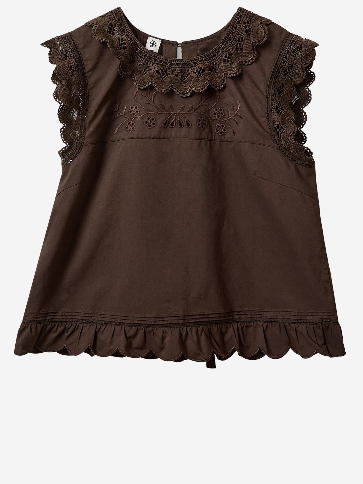 TOP IN COTONE CON INSERTI IN PIZZO 22236 512 THE.GARMENT 