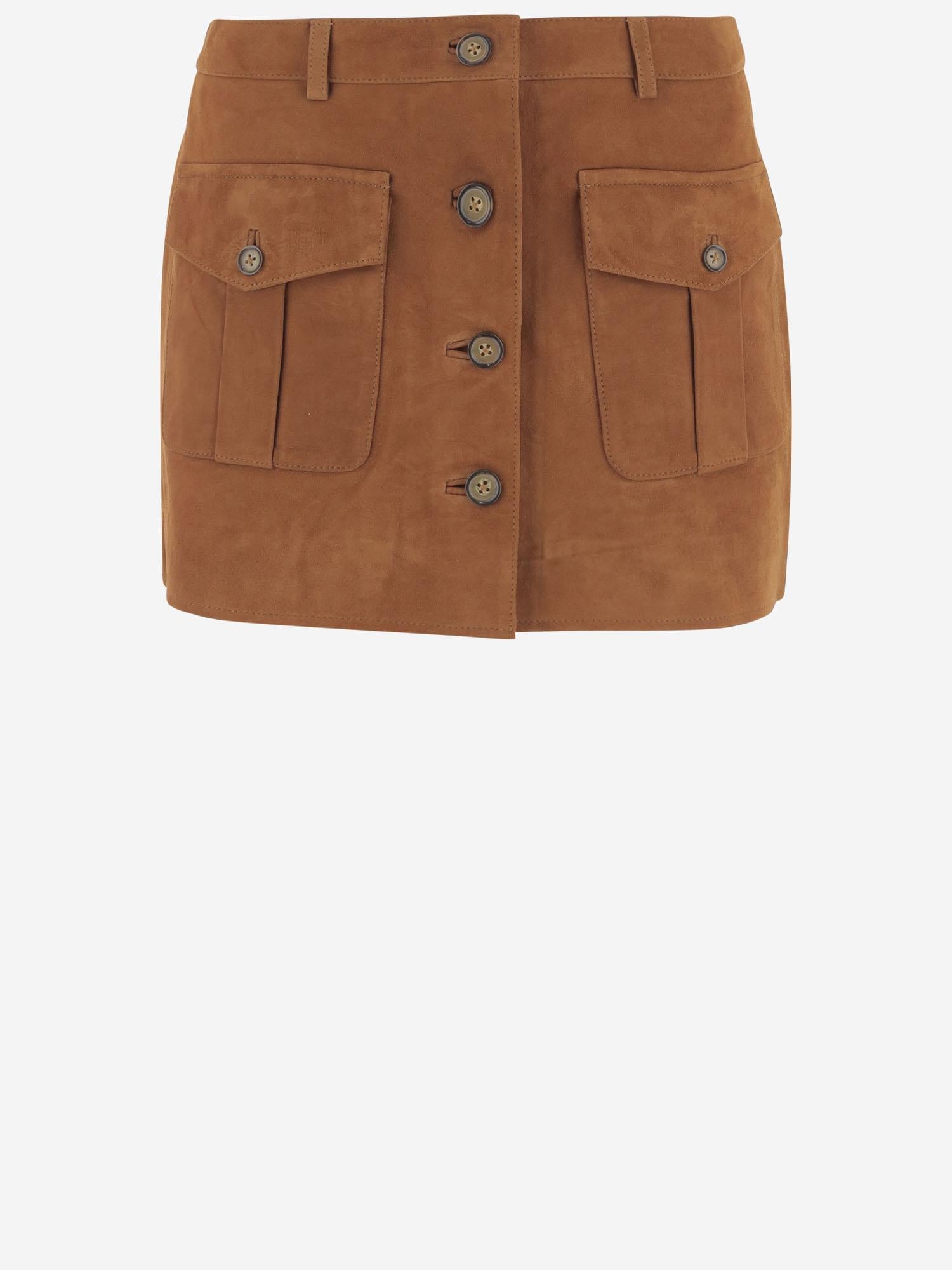 mini gonna in suede con tasche 21795 515 THE.GARMENT 