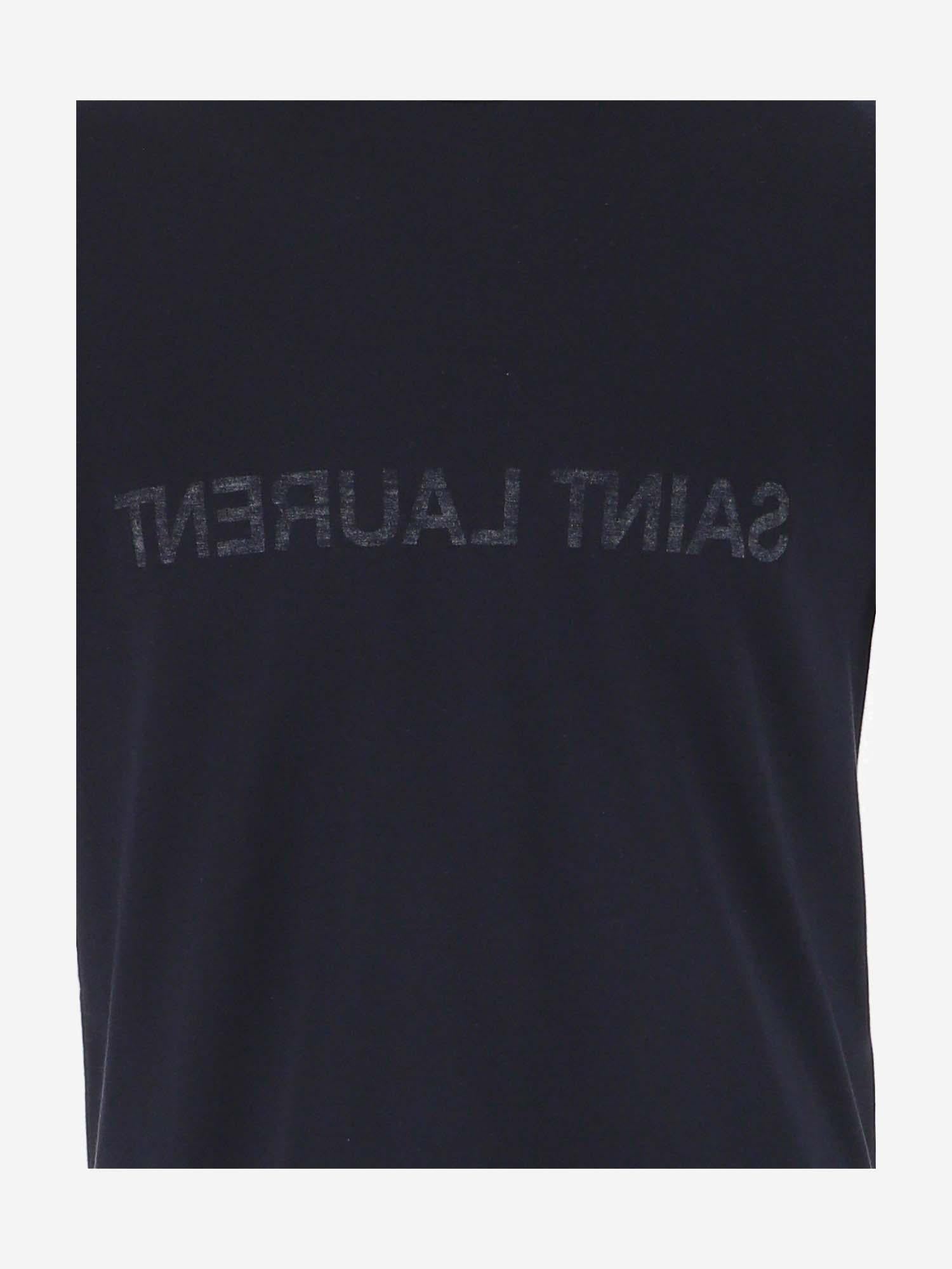 T-SHIRT IN COTONE CON LOGO 663278 Y37AW4145 SAINT LAURENT 