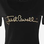 T-SHIRT IN COTONE STRETCH CON LOGO FRONTALE 80PAHT02 CJ502G89 JUST CAVALLI 