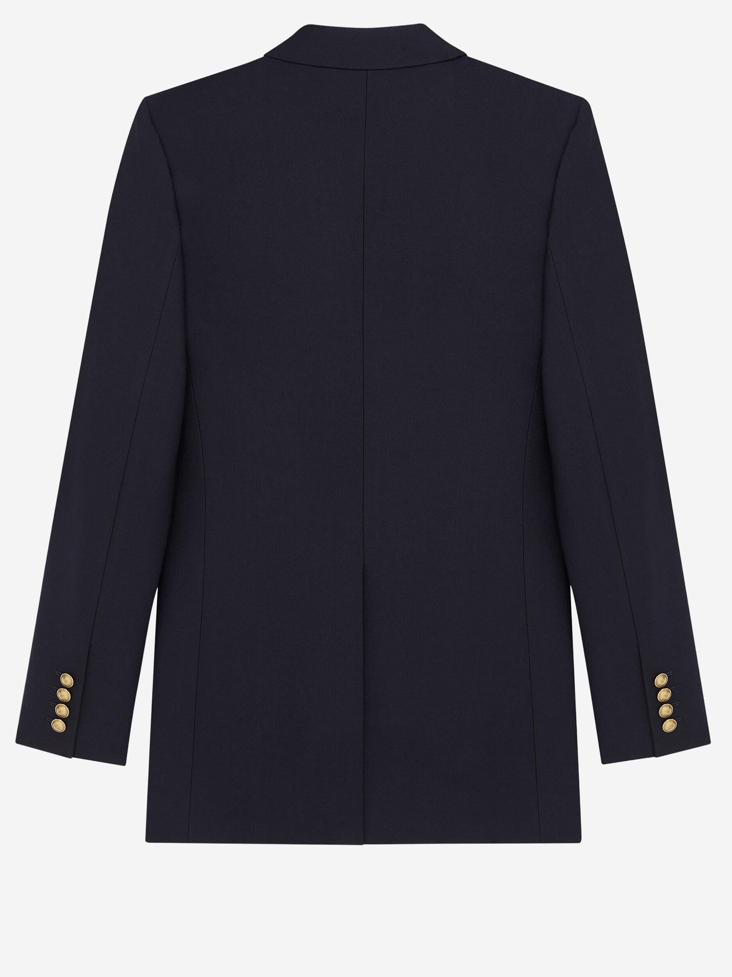 GIACCA DOPPIOPETTO IN GABARDINE DI LANA 631980 Y7B734141 SAINT LAURENT 