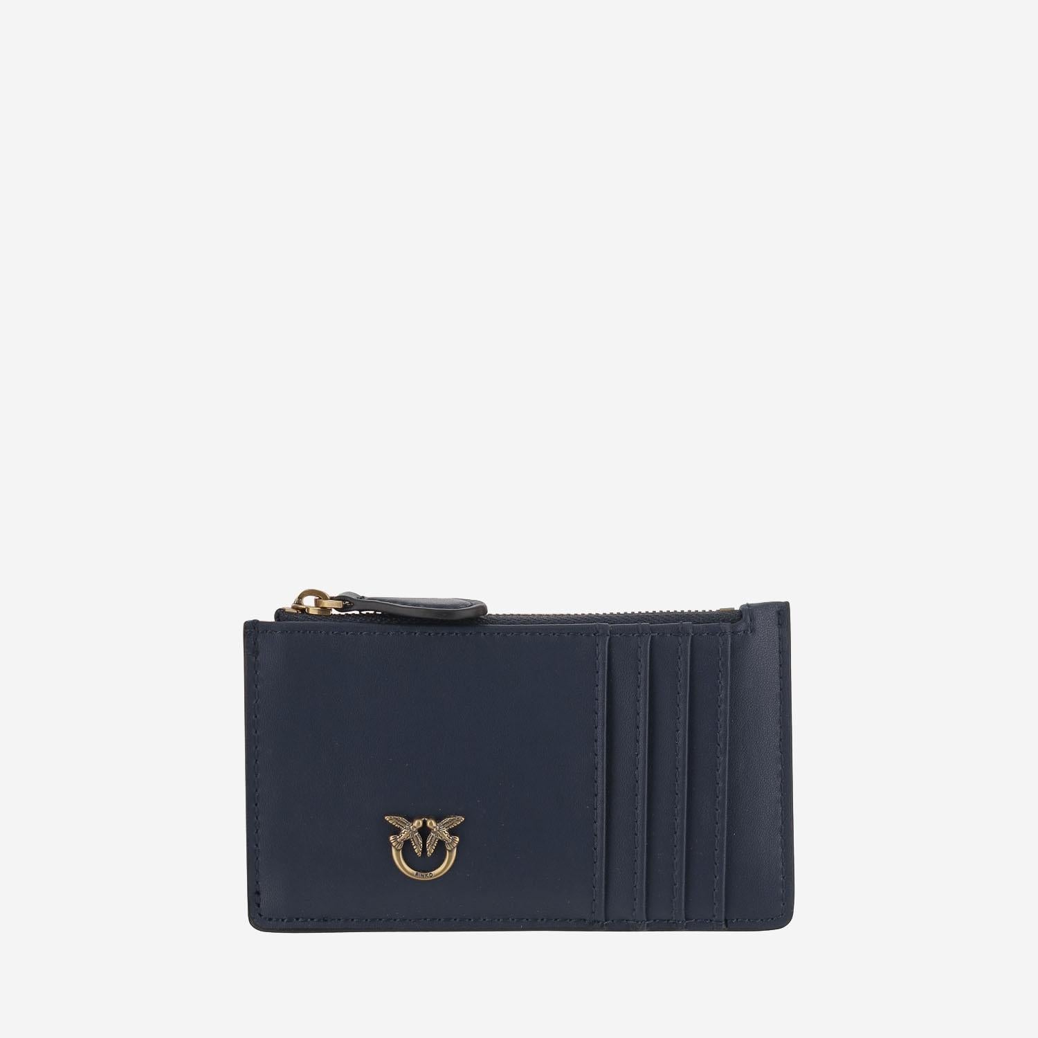 PORTA CARTE LOVE BIRDS IN PELLE 100251 A0F1G08Q PINKO 