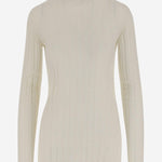 MAGLIA IN LANA E SETA A COSTE 6252K21070 ECRU CARVEN 