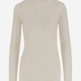 MAGLIA IN LANA E SETA A COSTE 6252K21070 ECRU CARVEN 