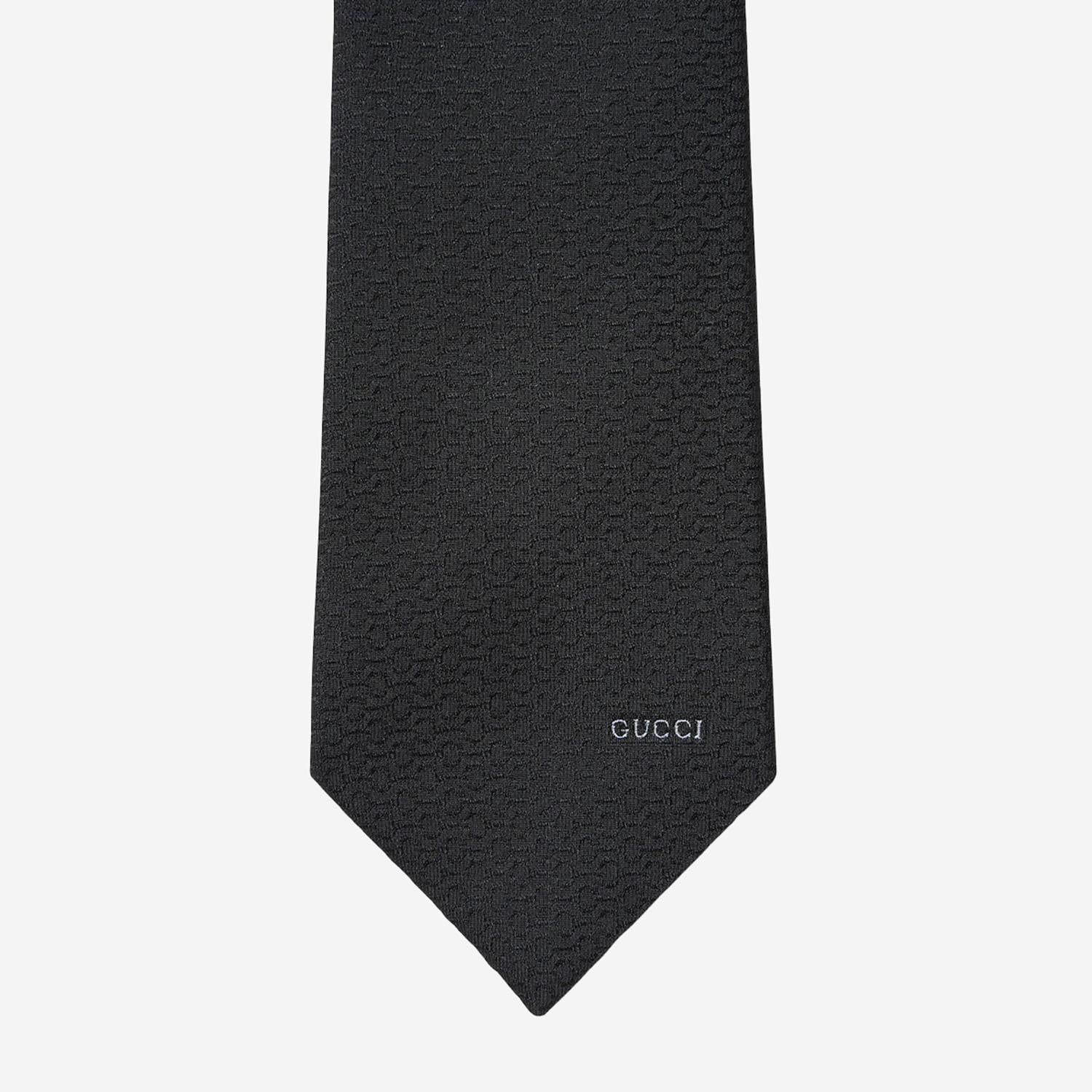 CRAVATTA IN SETA JACQUARD CON MORSETTO GUCCI 853356 4E6481000 GUCCI 