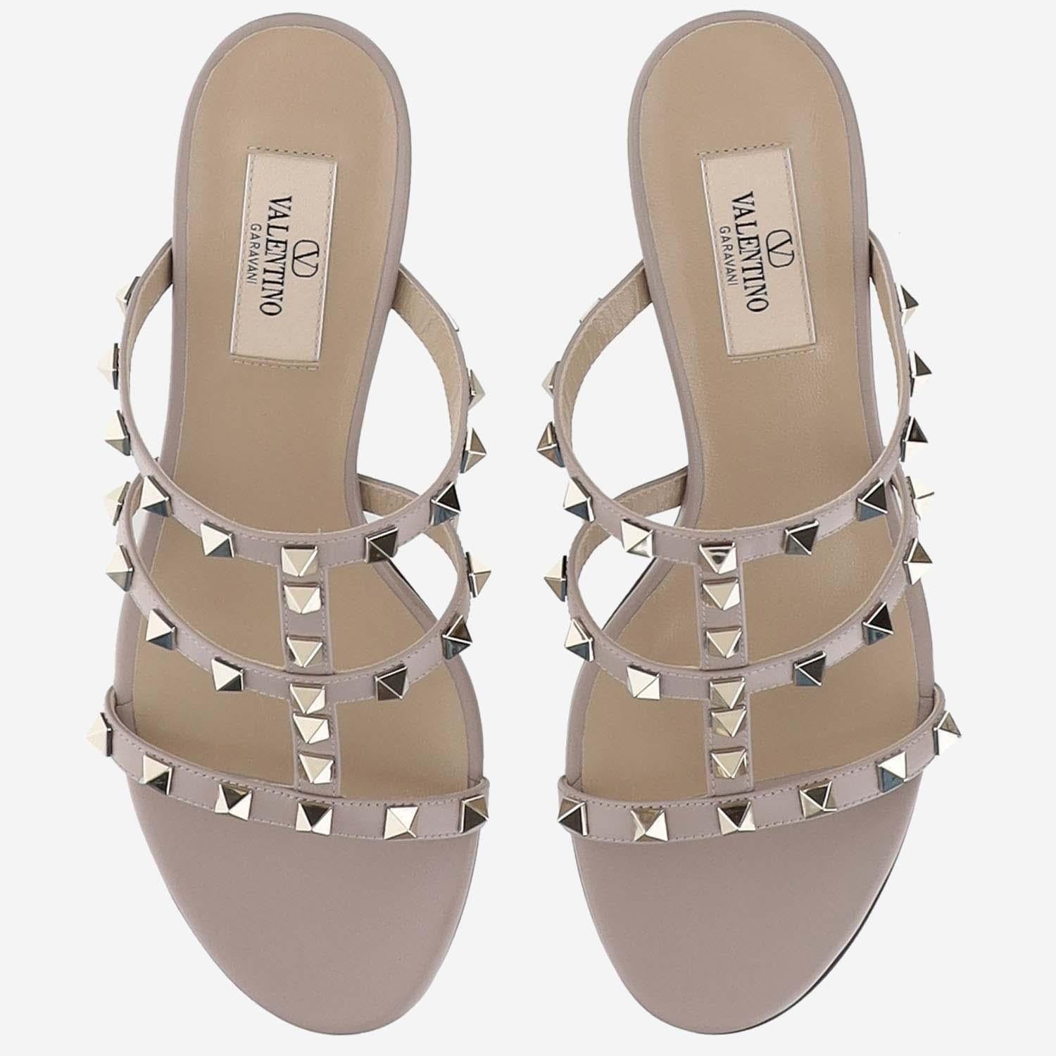 SANDALO SLIDER ROCKSTUD IN VITELLO 60MM 8W0S0C47 VODP45 VALENTINO GARAVANI 