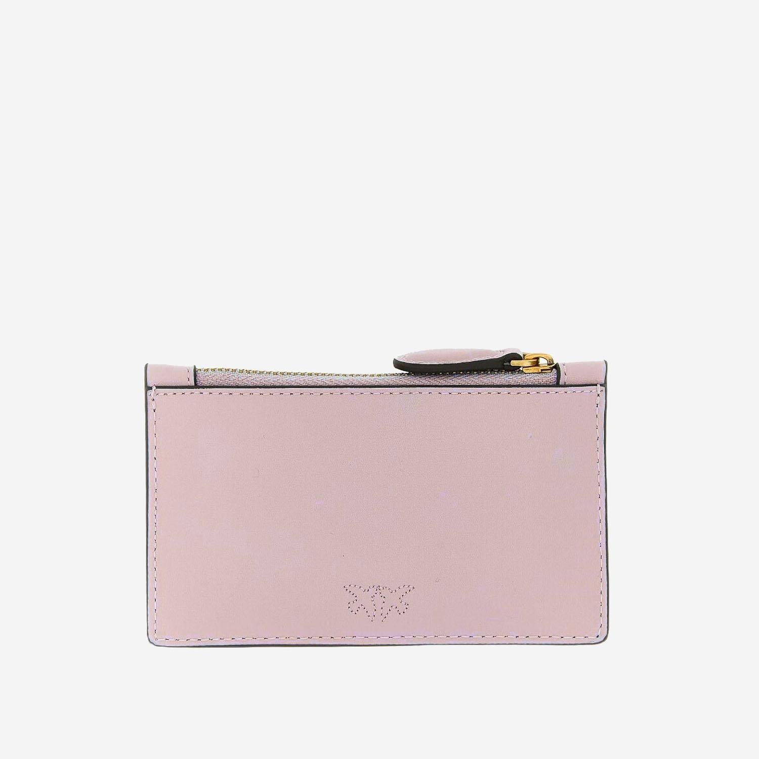PORTA CARTE LOVE BIRDS IN PELLE 100251 A0F1P26Q PINKO 