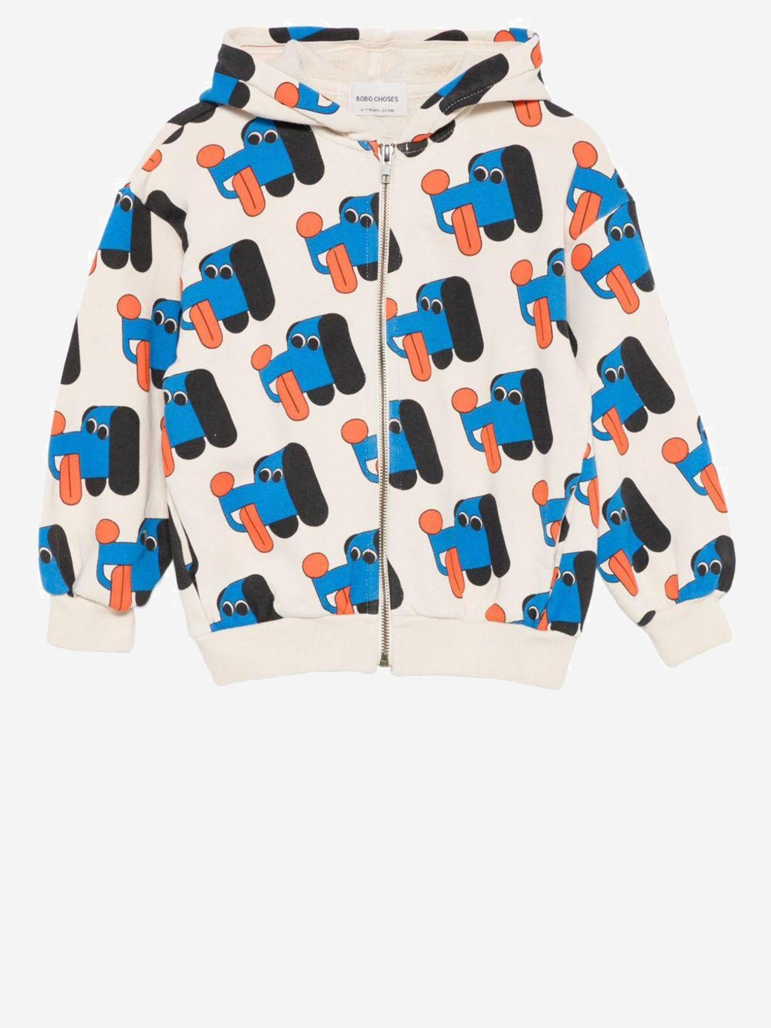 FELPA CON CAPPUCCIO IN COTONE CON STAMPA B225AC049  BOBO CHOSES KIDS 