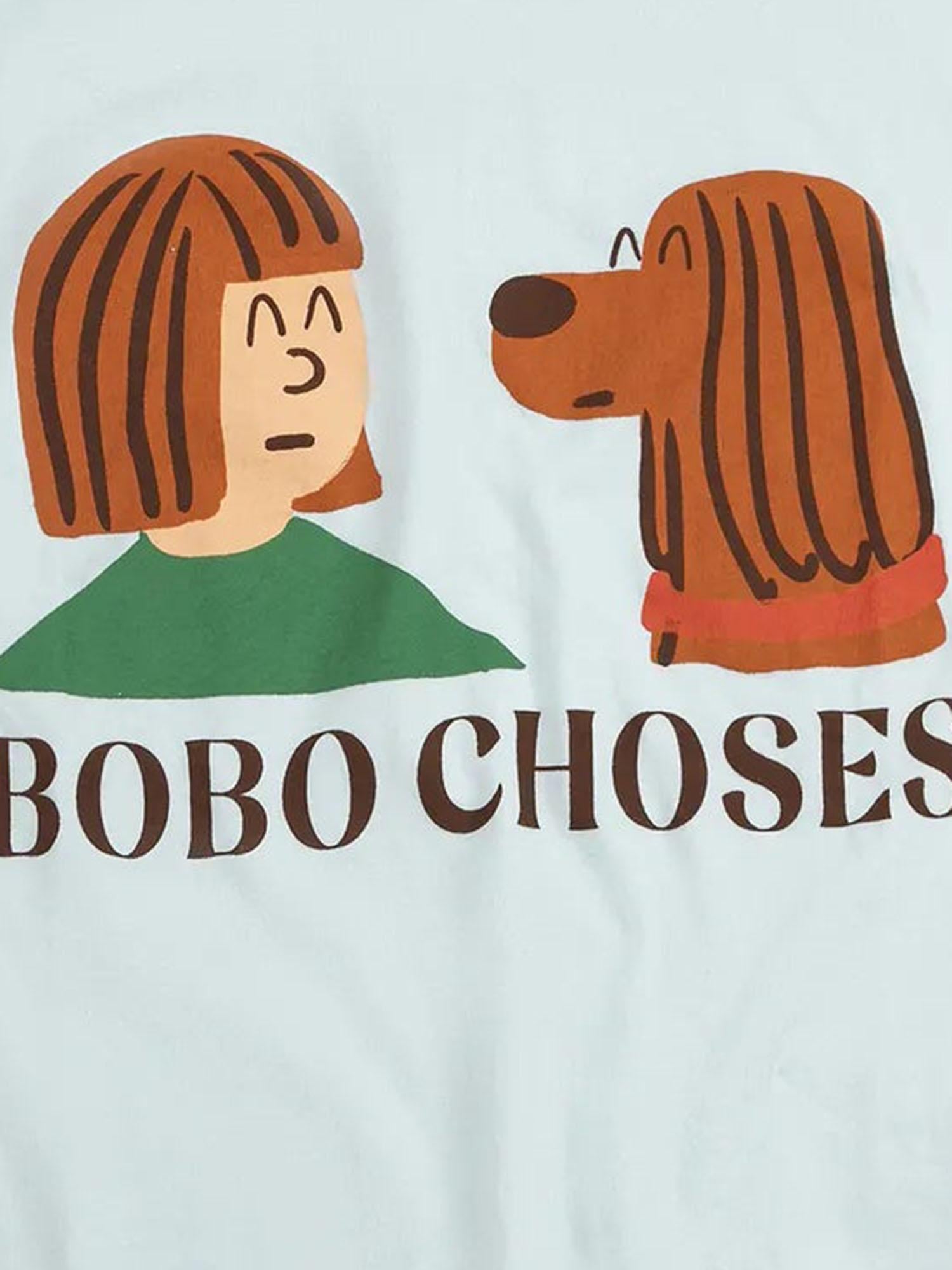 T-SHIRT IN COTONE CON LOGO B126AC011 LIGHTBLUE BOBO CHOSES KIDS 