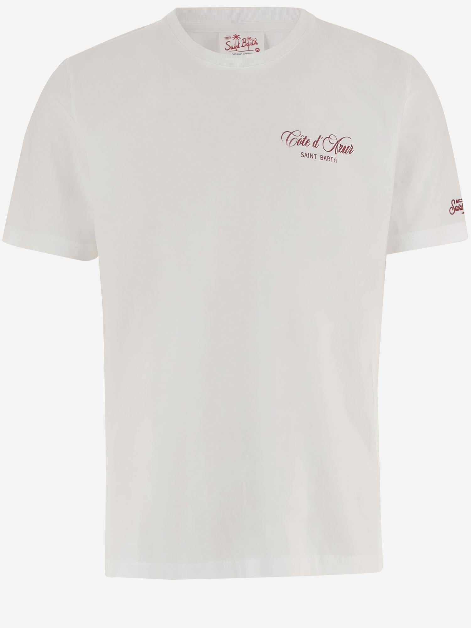 T-SHIRT IN COTONE CON STAMPA PRL0002 00384L MC2 SAINT BARTH 