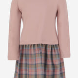 ABITO CON COLLETTO ARRICCIATO E GONNA CHECK MITARUCHE 12 NICOLETTA FANNA KIDS 