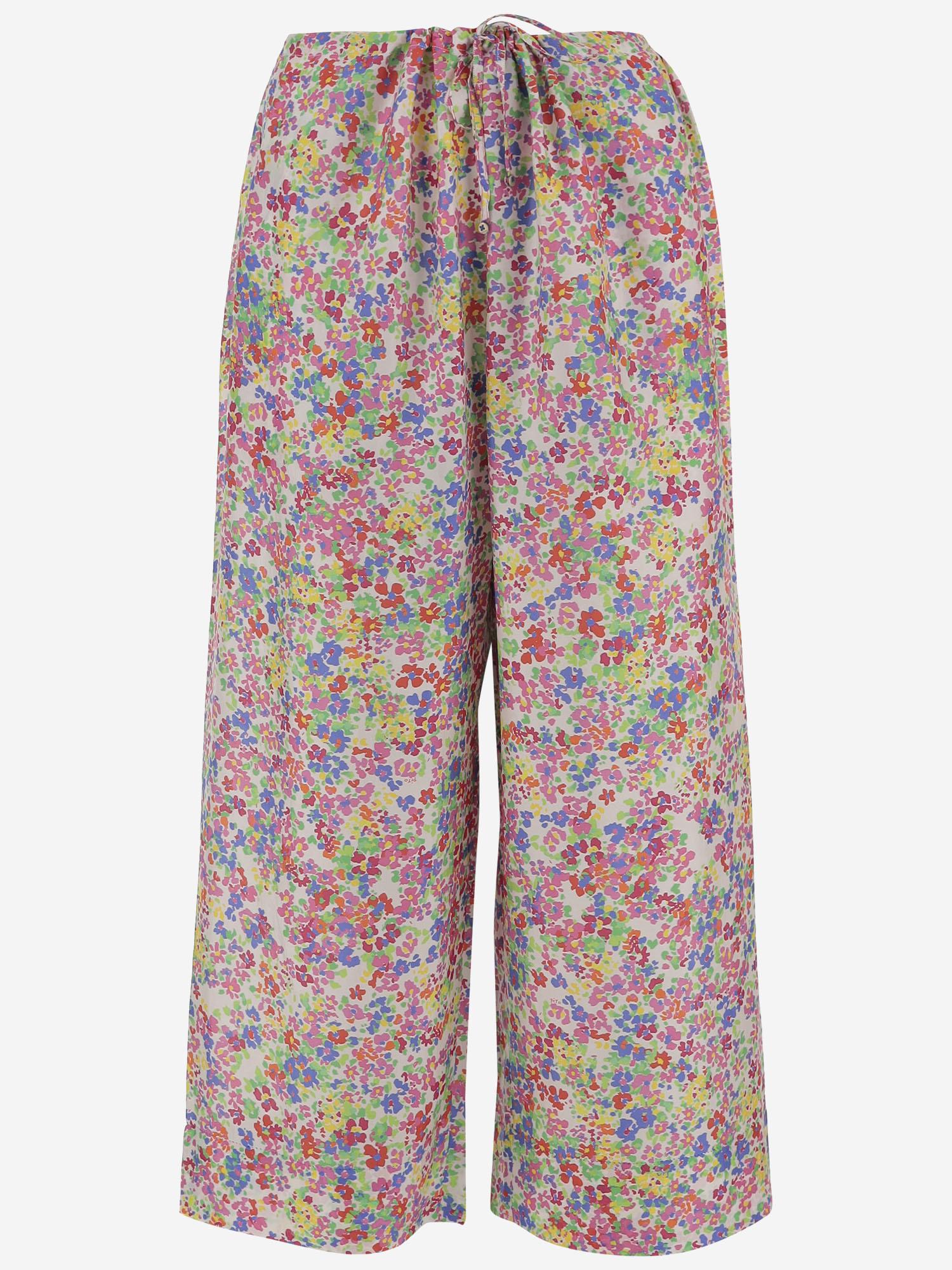 PANTALONI IN SETA CON MOTIVO FLOREALE DLWPBSUF03 MULTI PERO 
