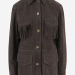 Giacca con frange in pelle scamosciata UN05 RSC309 UNCOMMON 