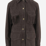 Giacca con frange in pelle scamosciata UN05 RSC309 UNCOMMON 