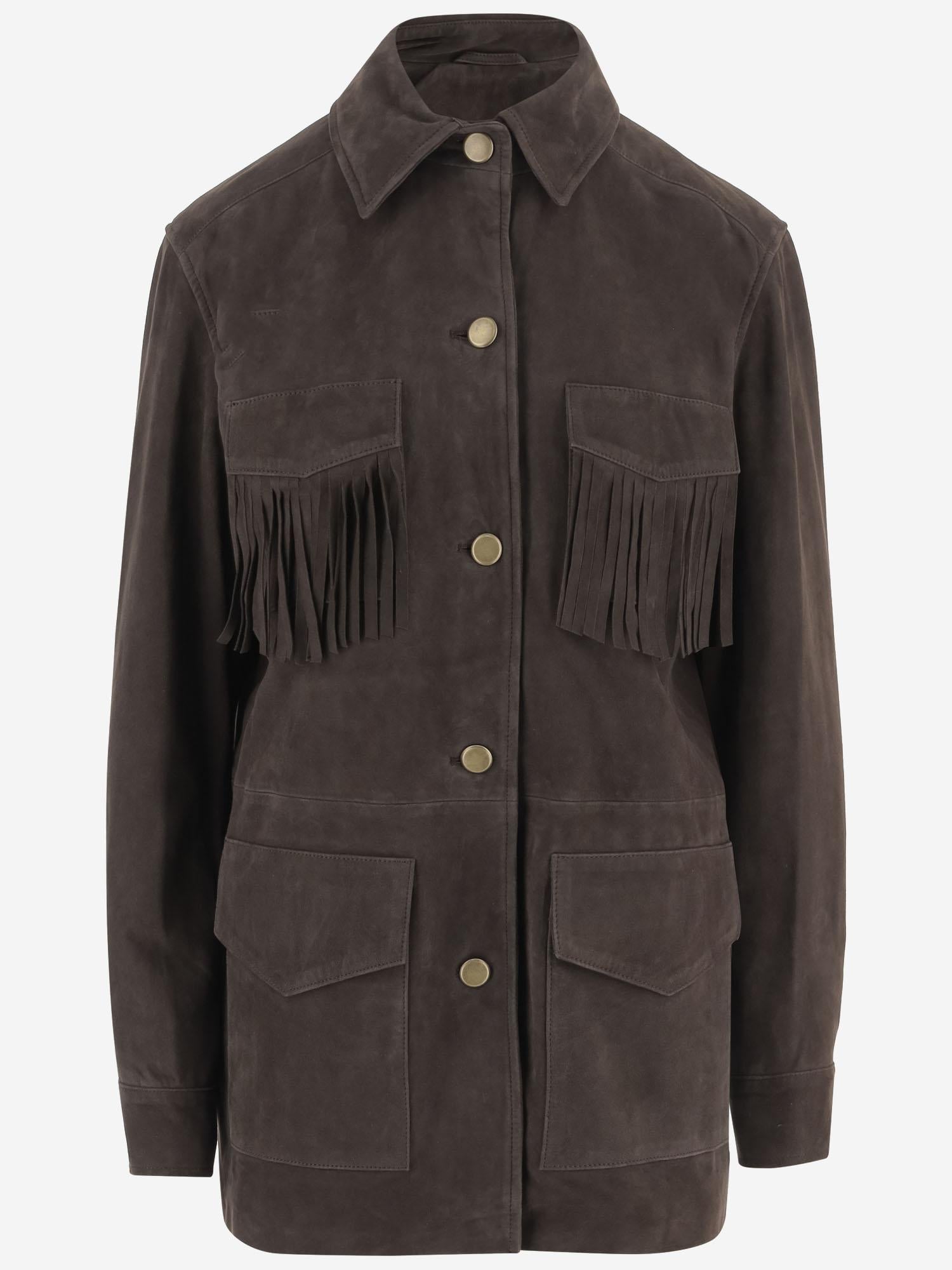 Giacca con frange in pelle scamosciata UN05 RSC309 UNCOMMON 