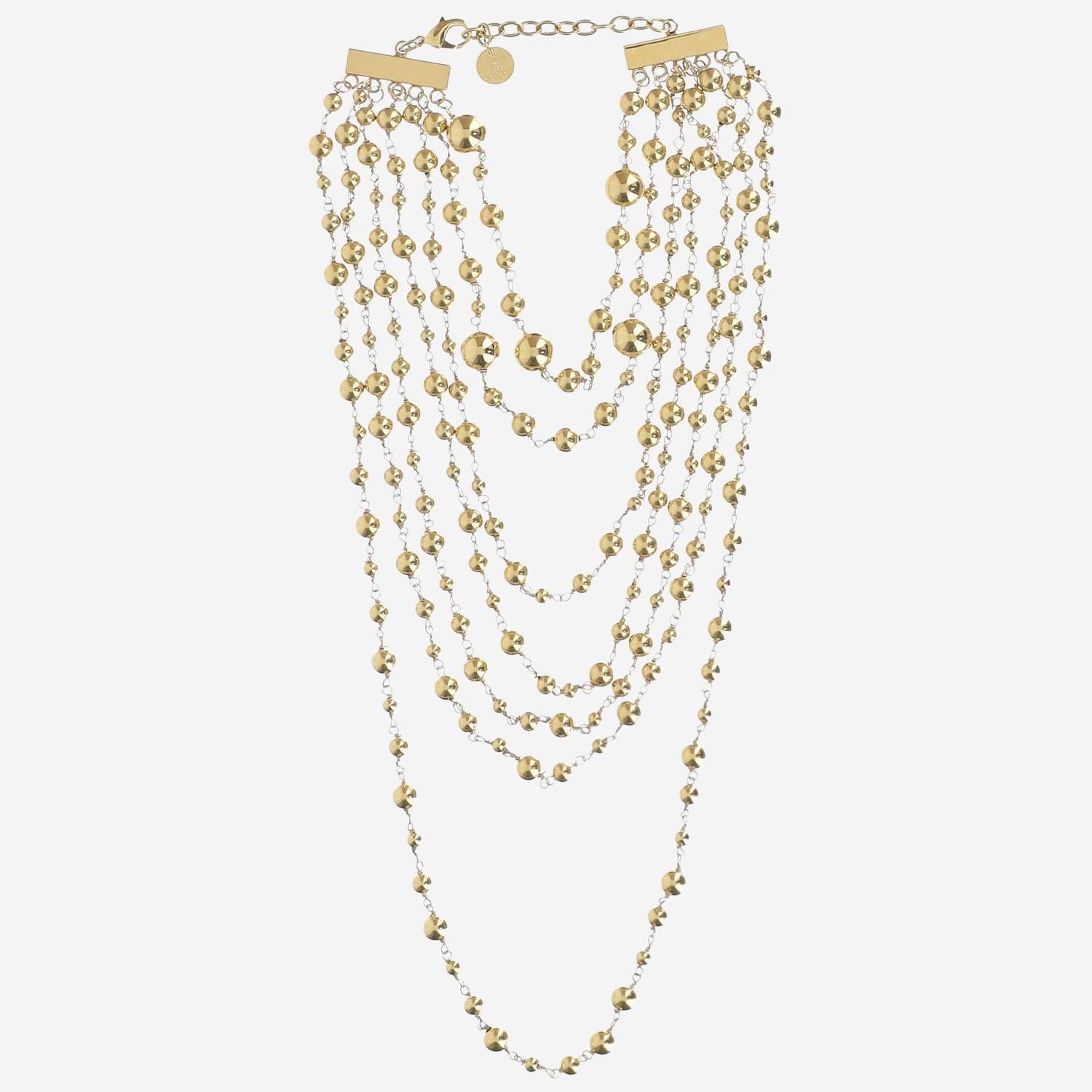 collana in perle metalliche SOLANGE ORO SILVIA GNECCHI 