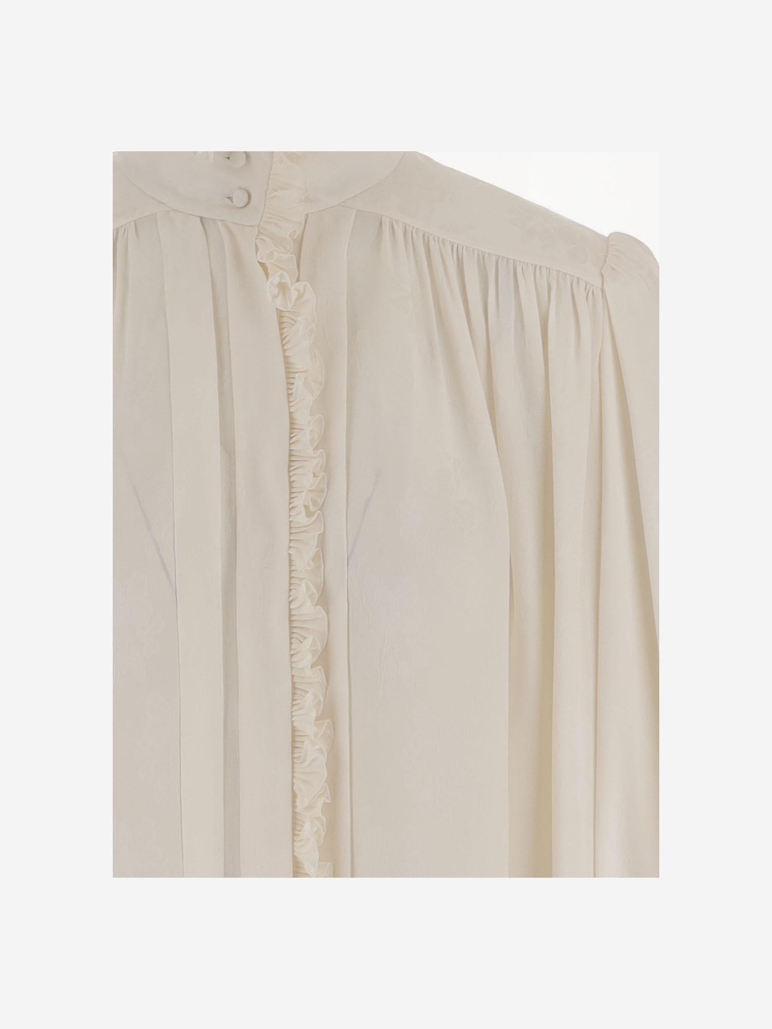 BLUSA OVERSIZE CON VOLANT IN JACQUARD DI SETA CH25WHT40323 107 CHLOE 