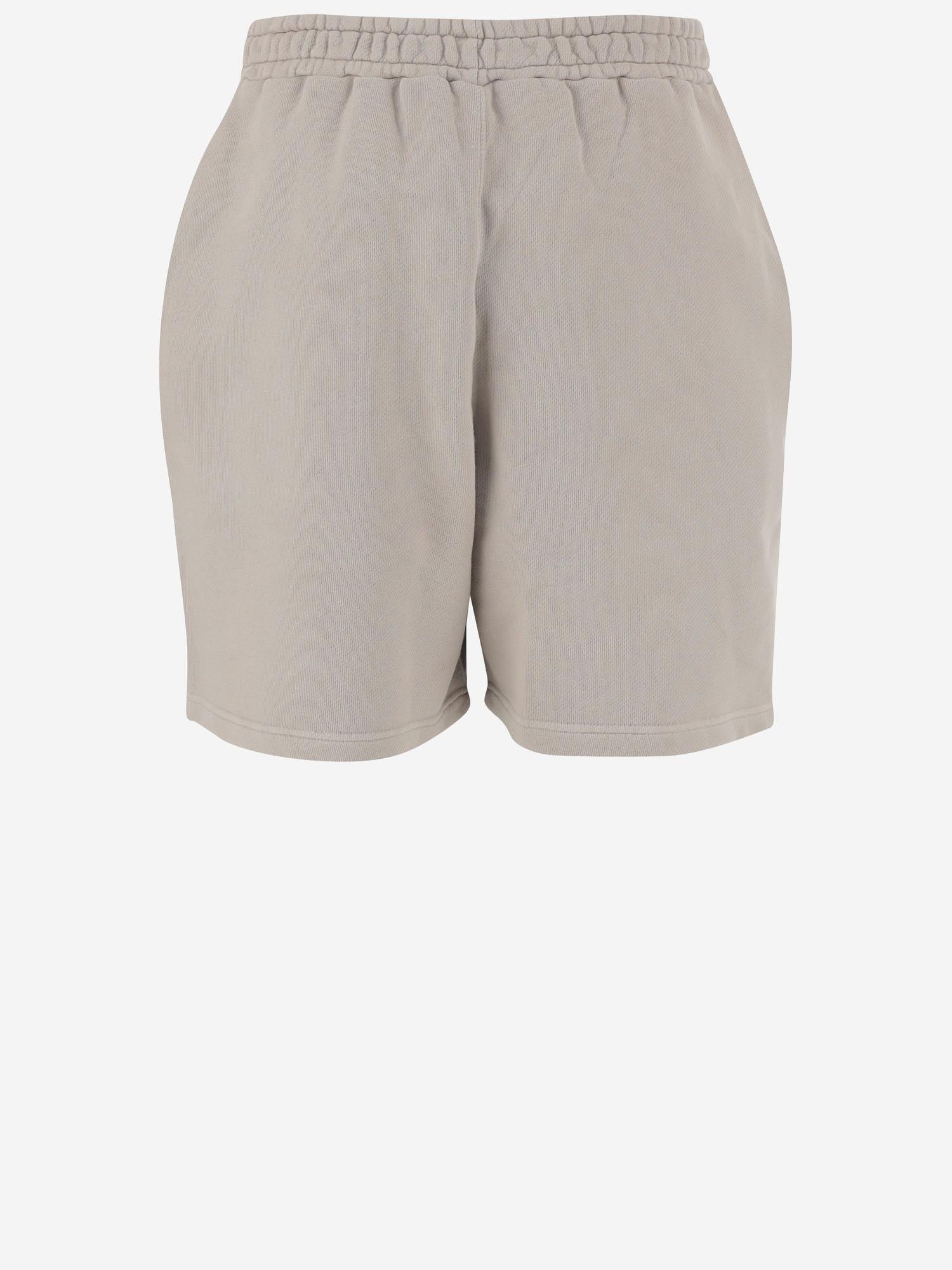 PANTALONI CORTI IN COTONE CON LOGO A043 SAND CULTURA 