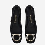 BALLERINE IN PELLE SCAMOSCIATA MARRY2 001NERONEROAMARETTI SALVATORE FERRAGAMO 