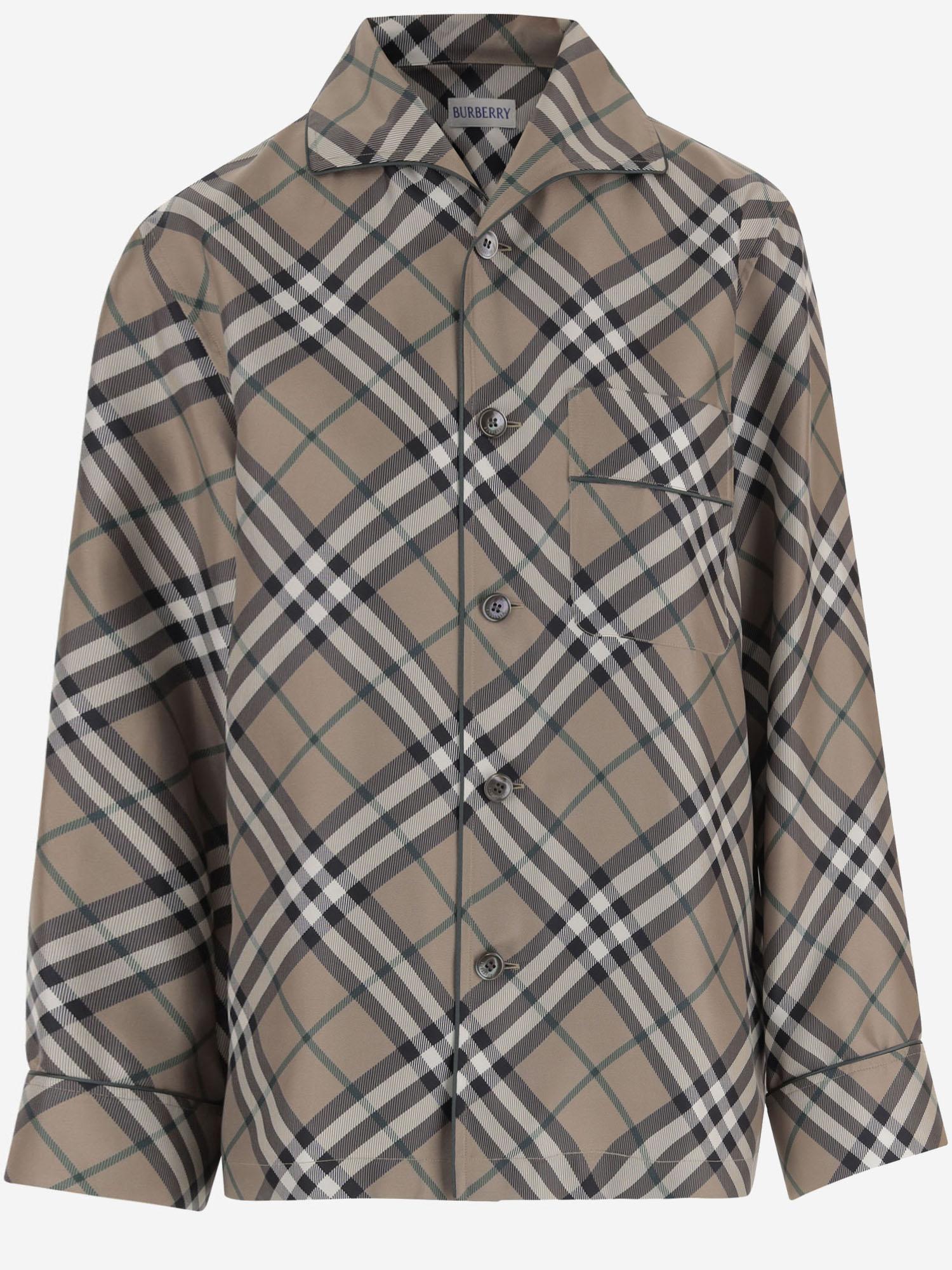 CAMICIA IN SETA CON MOTIVO CHECK 8117022 LINDEN IP CHECK BURBERRY 