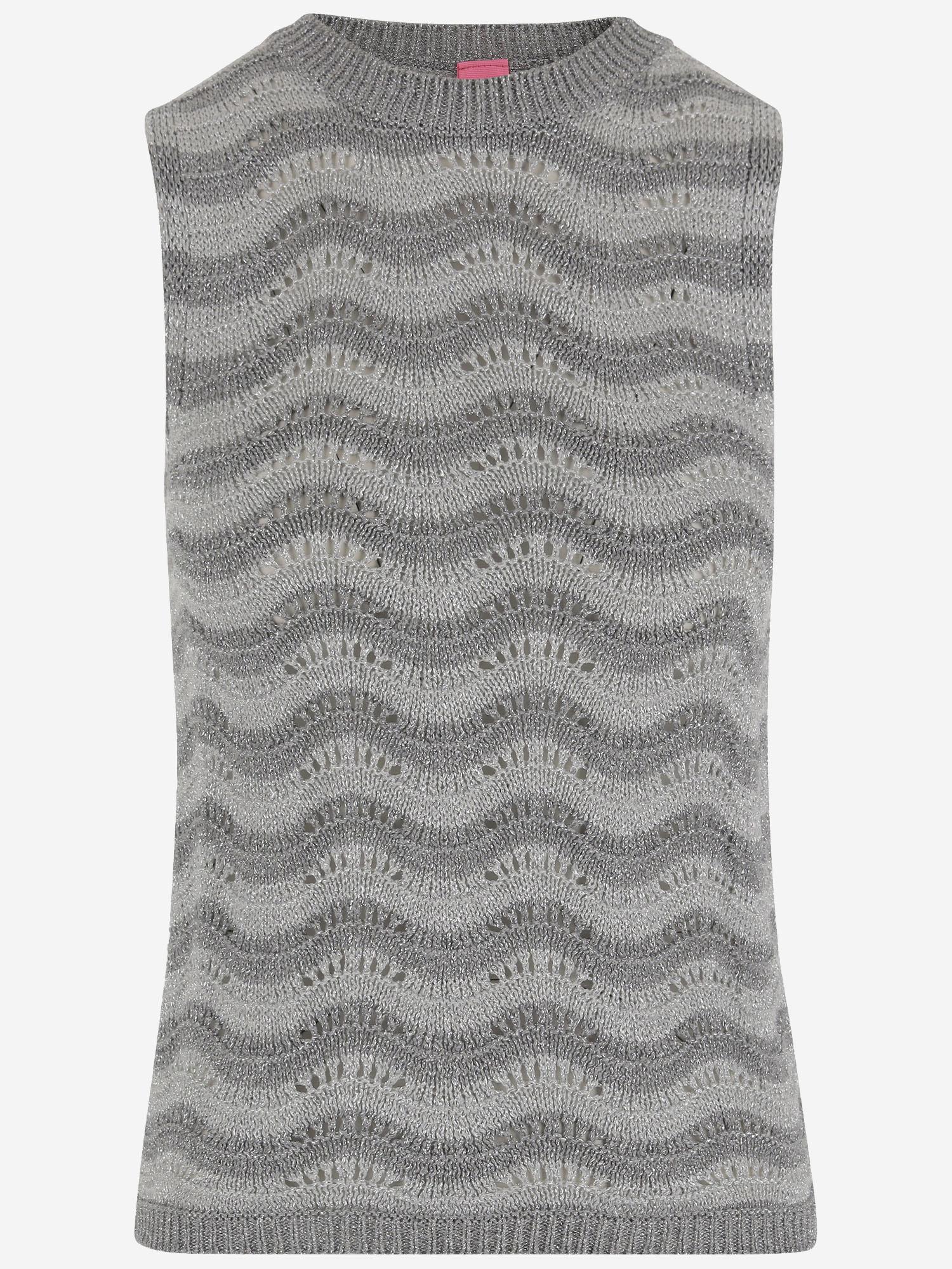 TOP IN MISTO VISCOSA CON MOTIVO ONDULATO 068 ARGENTO COLOUR MARKET 