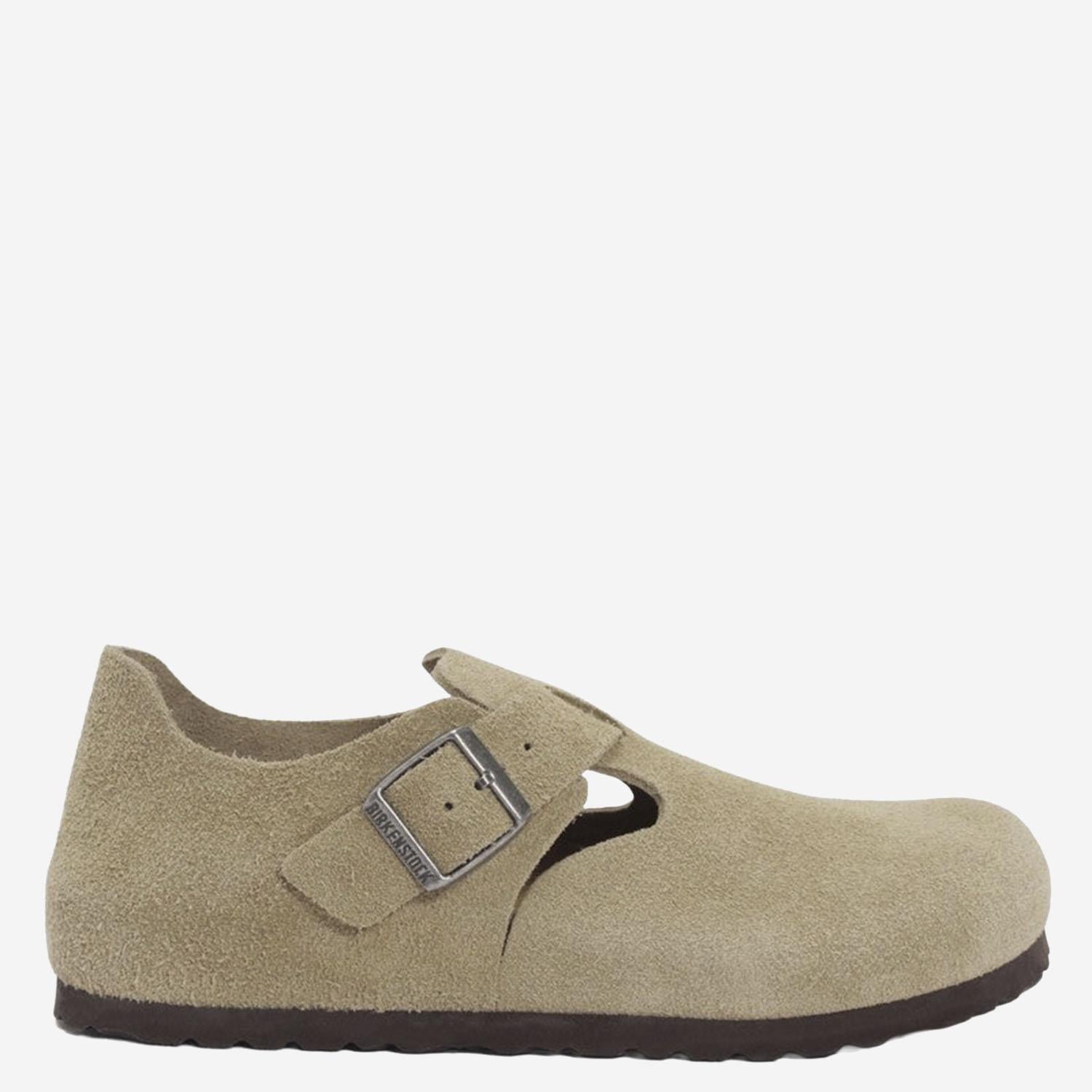 MULES LONDON IN PELLE SCAMOSCIATA 1010504 TAUPE BIRKENSTOCK 