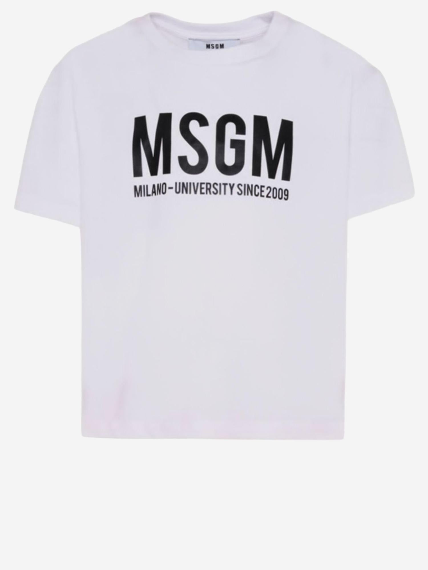 T-SHIRT IN COTONE CON LOGO S6MSJUTH051 001 MSGM KIDS 