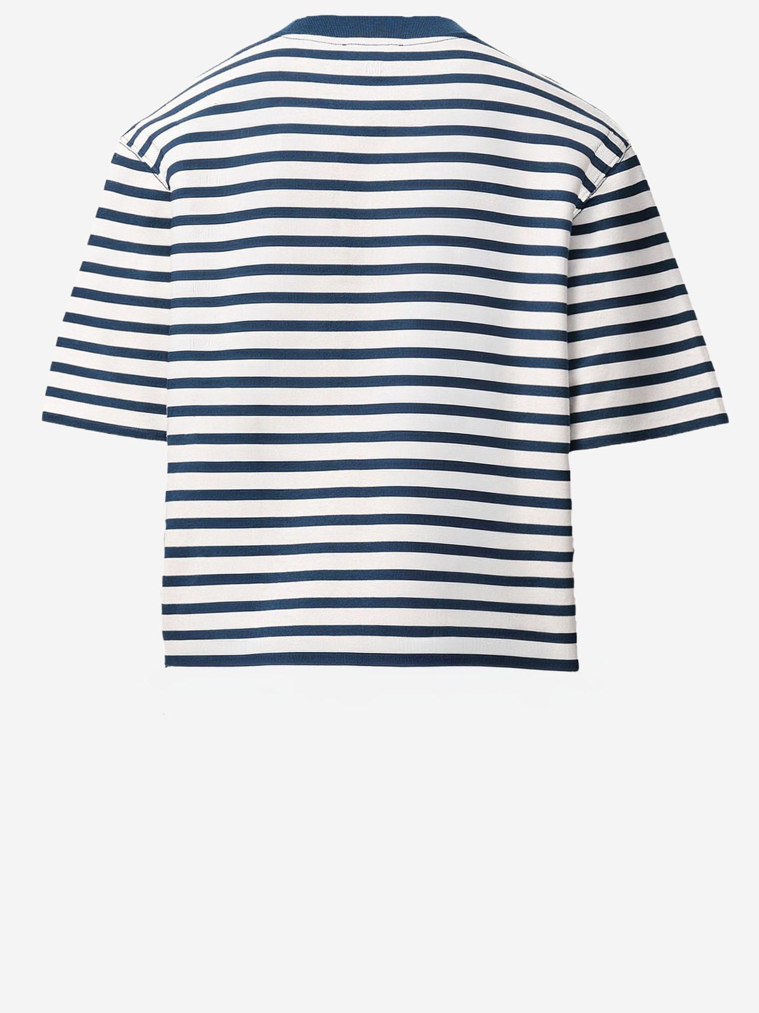 T-SHIRT IN COTONE A RIGHE UTS374JE0210 A044 AMI 