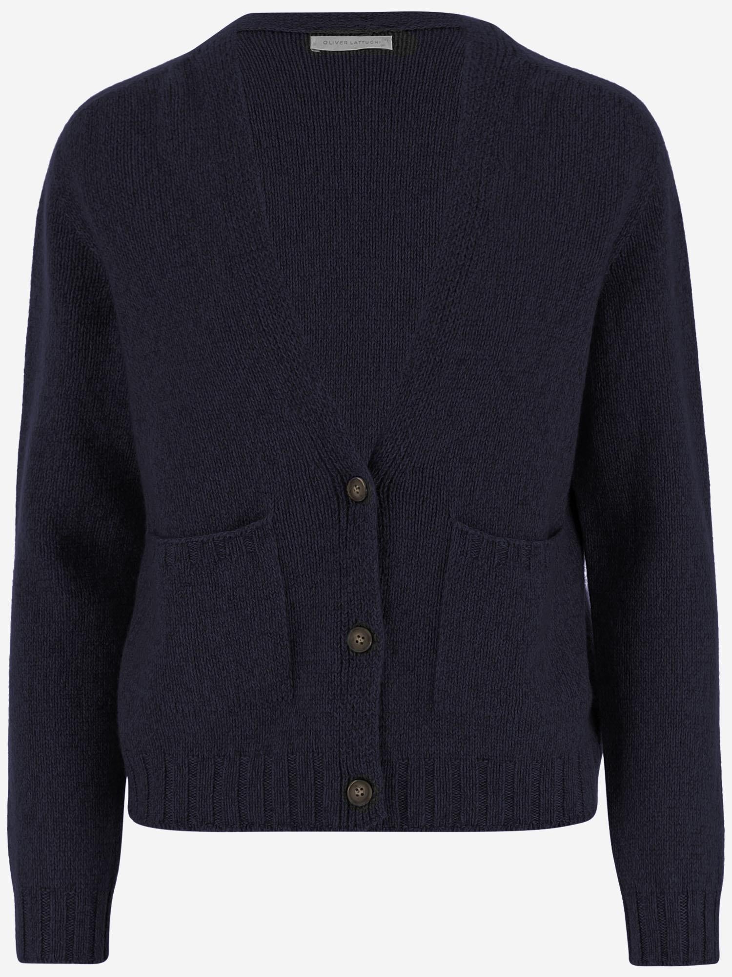 CARDIGAN IN CASHMERE D229WS NAVYNEW OLIVER LATTUGHI 