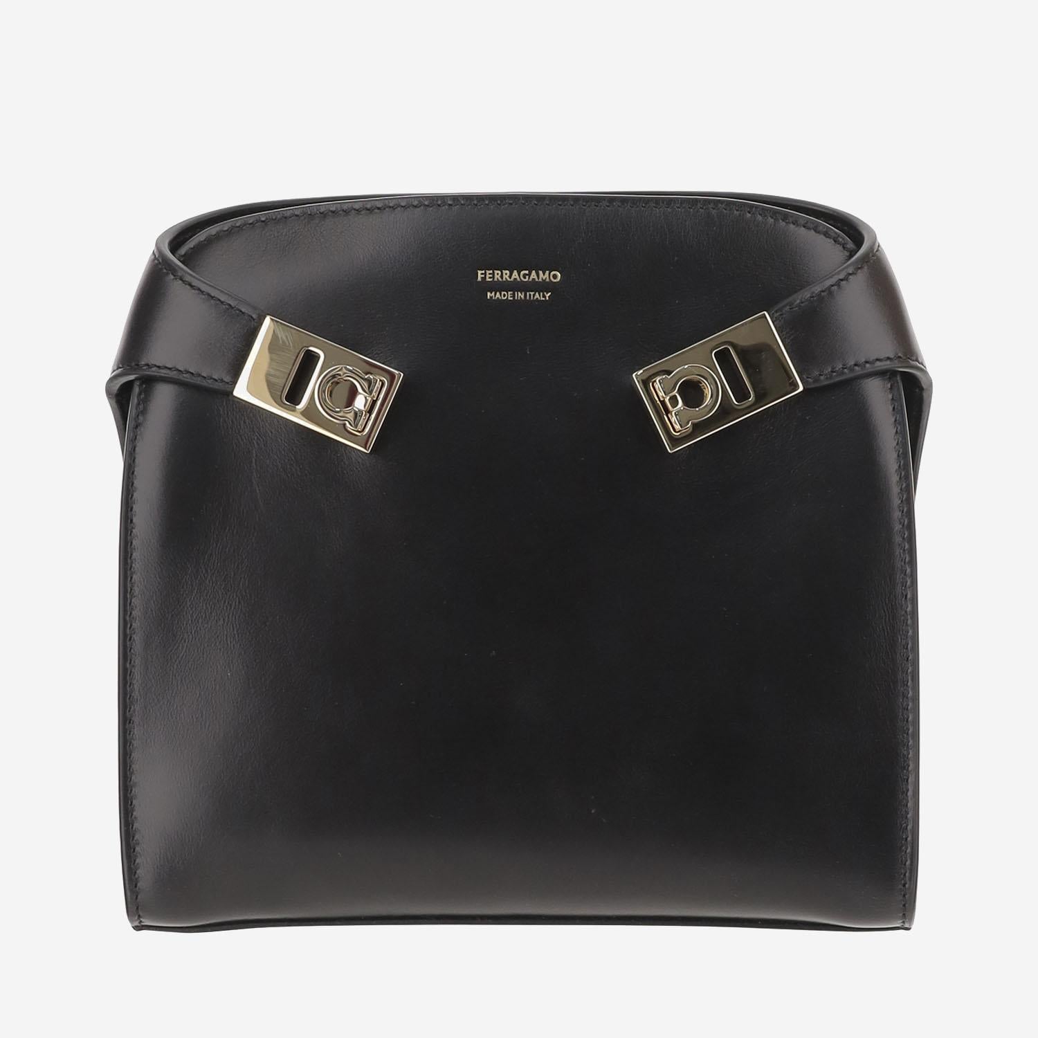 BORSA HUG BB IN PELLE 21A445 001NERONERO SALVATORE FERRAGAMO 