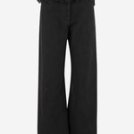 PANTALONI DI COTONE SFRANGIATI 13G876 NERO SALVATORE FERRAGAMO 