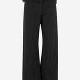 PANTALONI DI COTONE SFRANGIATI 13G876 NERO SALVATORE FERRAGAMO 
