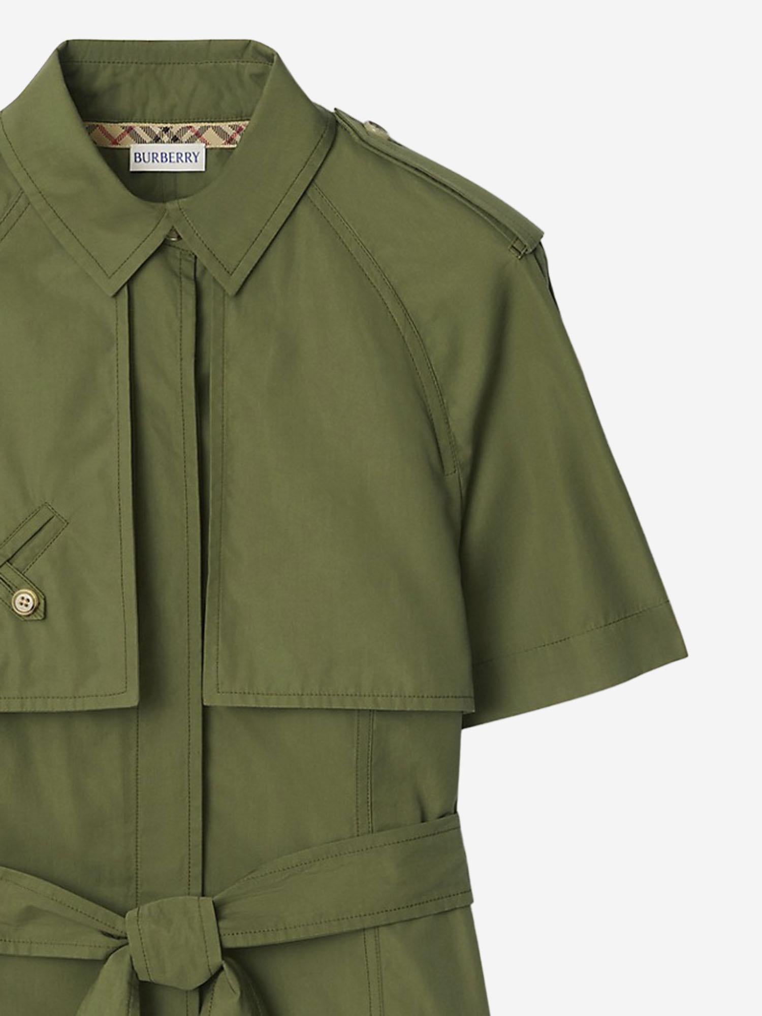 CAMICIA TRENCH CROPPED IN POPELINE DI COTONE 8117711 PASTURE BURBERRY 