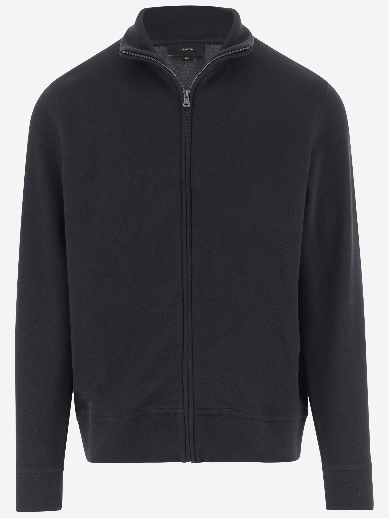 MAGLIA CON ZIP IN MISTO COTONE M16009067B 967CMG VINCE 