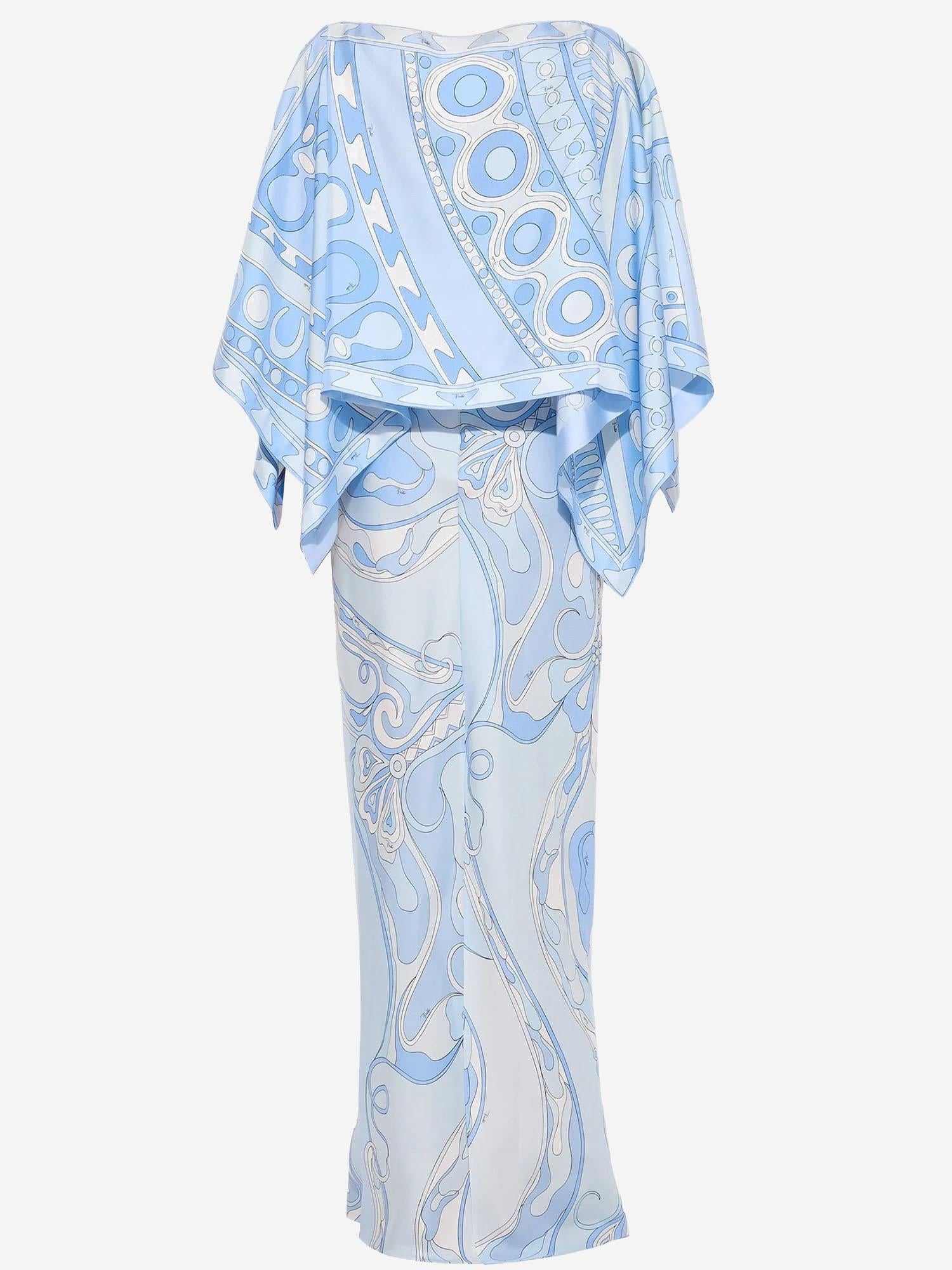 ABITO LUNGO IN SETA CON STAMPA 6HRI306H731 028 EMILIO PUCCI 