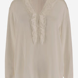 CAMICIA IN SETA STRETCH CON VOLANT DIANA T251210 HER SHIRT 