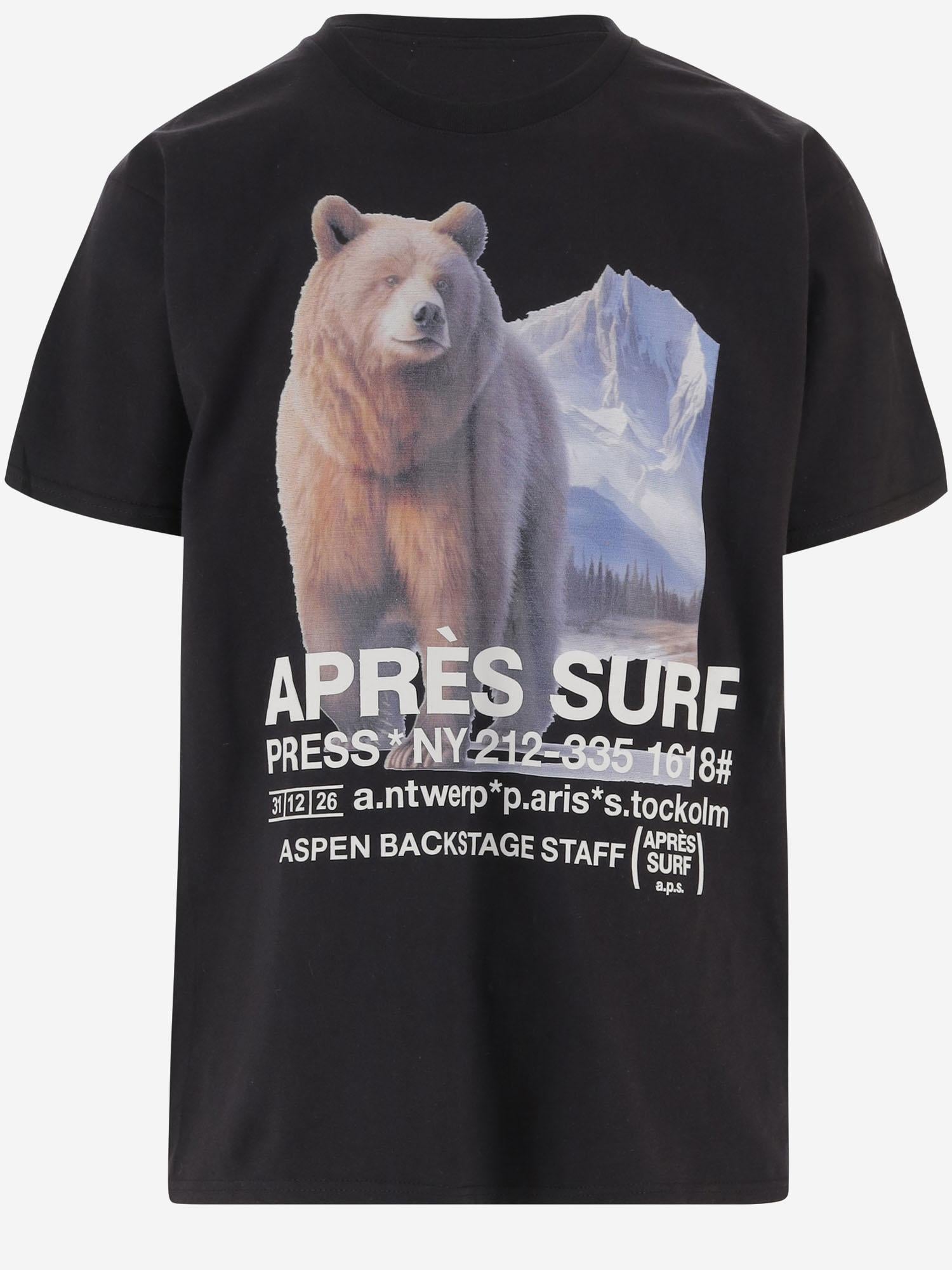 T-SHIRT IN COTONE CON STAMPA GRAFICA 63MYMOUNTAINT-SHIRT BLACK APRES SURF 