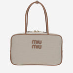 BORSA BEAU IN CANVAS E PELLE 5BB163 ACRNF062F MIU MIU 