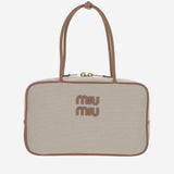 BORSA BEAU IN CANVAS E PELLE 5BB163 ACRNF062F MIU MIU 