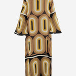 ABITO LUNGO IN LINO CON STAMPA GEOMETRICA CASILDA YELLOW PHILIPPA 1970 