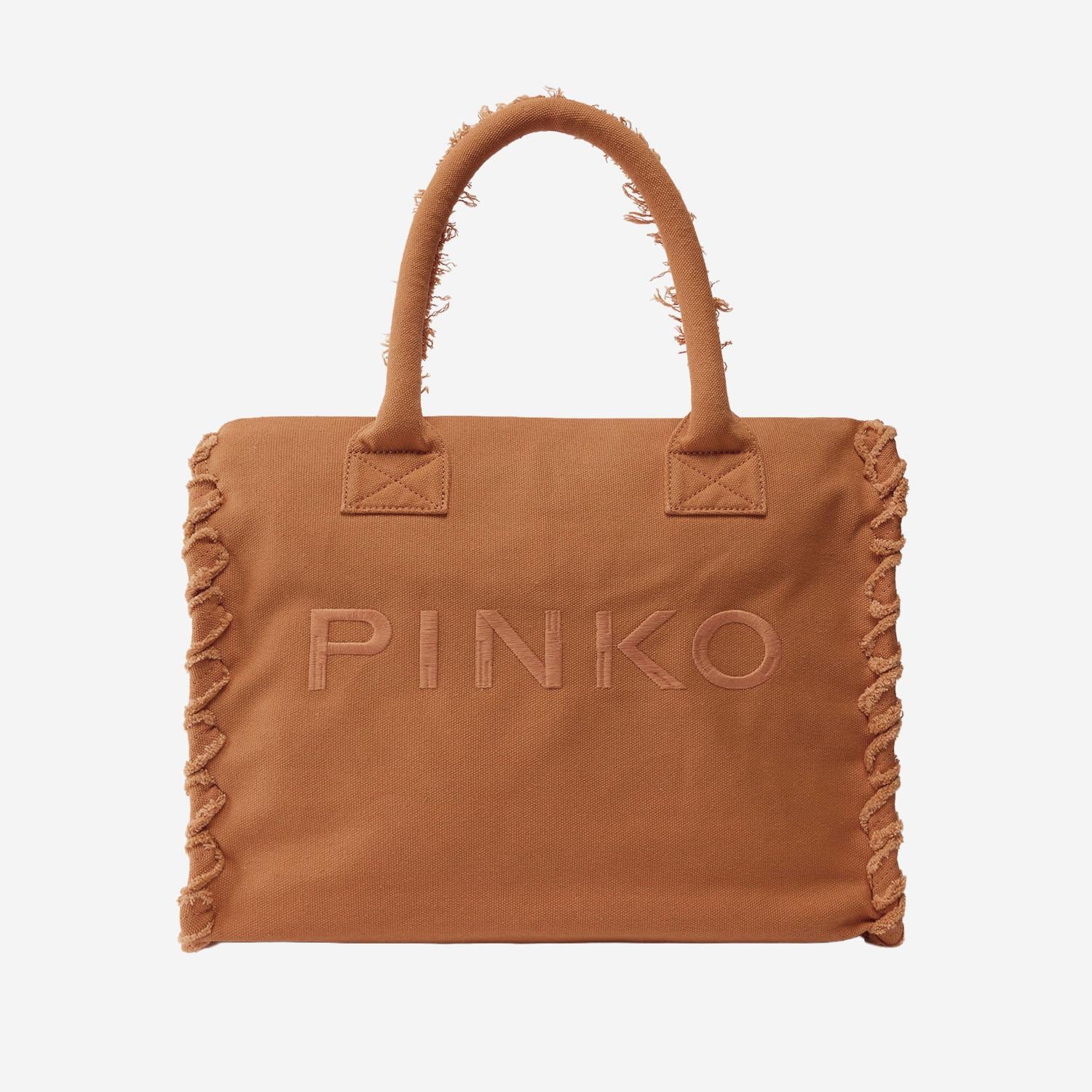 BORSA SHOPPER IN COTONE CON LOGO 106673 A3A4L08 PINKO 