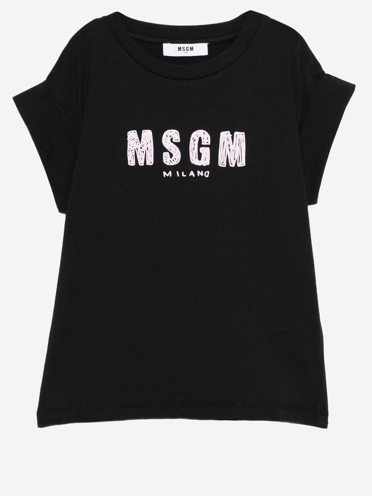T-SHIRT IN COTONE CON LOGO S6MSJGTH070 11088 MSGM KIDS 