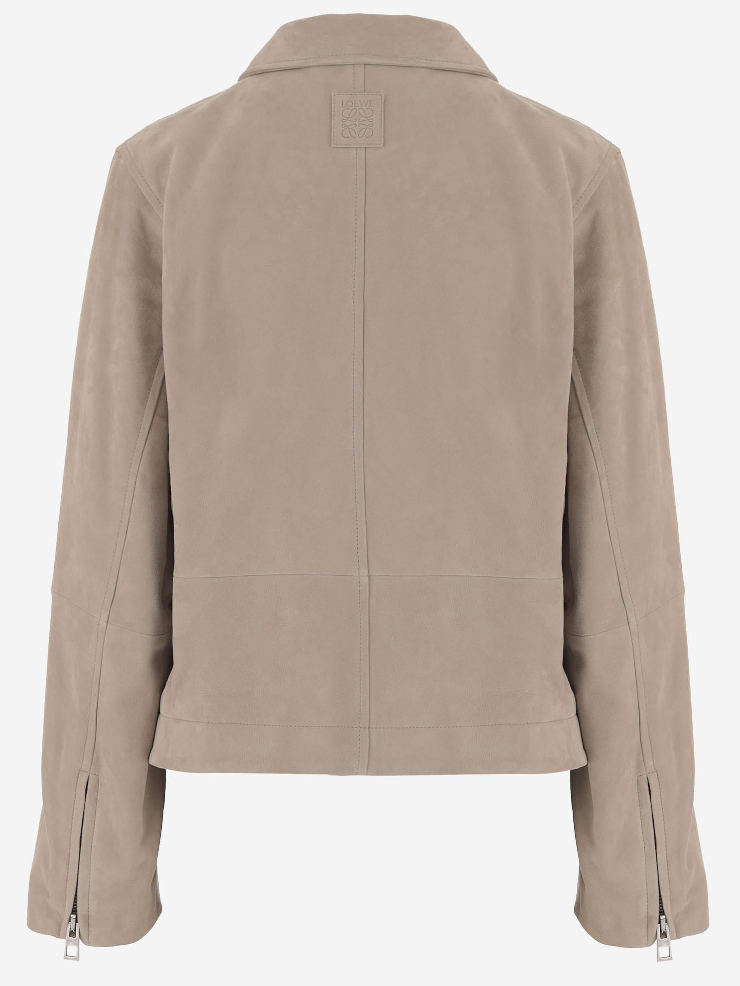 Giacca in pelle scamosciata con cintura S540Y34L58 2210 LOEWE 