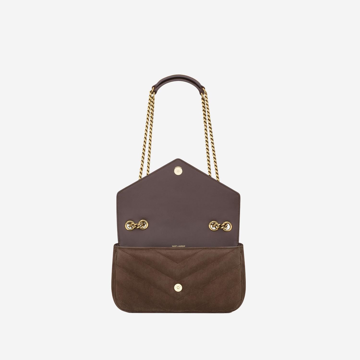 BORSA LOULOU PICCOLA IN MATELASSÉ SUEDE 801437 AAEY62358 SAINT LAURENT 