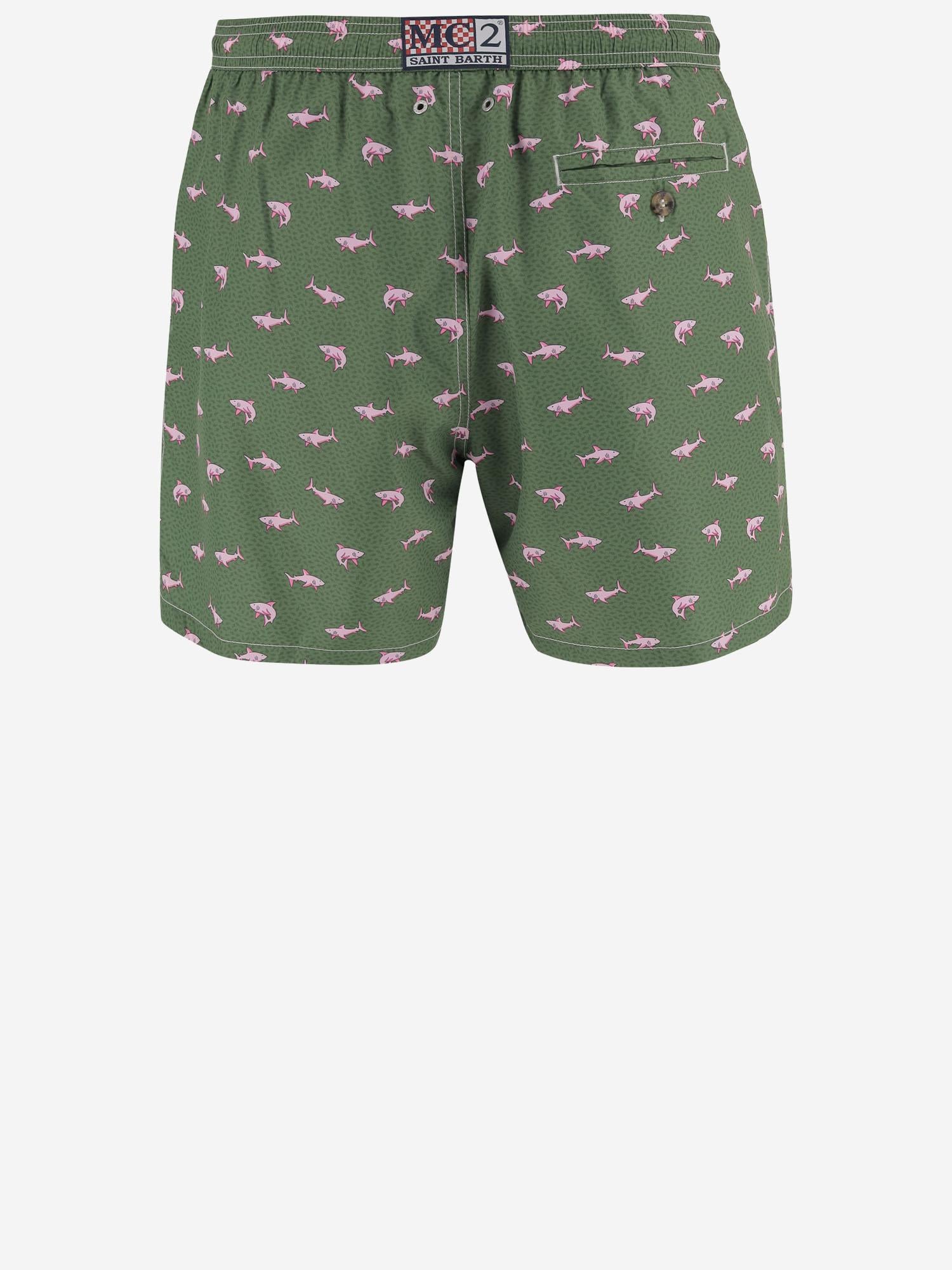SHORTS DA BAGNO IN NYLON CON MOTIVO FANTASIA LIG0003 02149L MC2 SAINT BARTH 