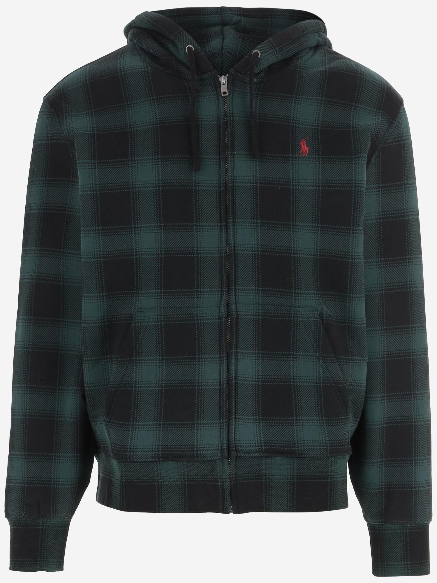 FELPA IN COTONE CON MOTIVO A QUADRI 710981464 001 POLO RALPH LAUREN 