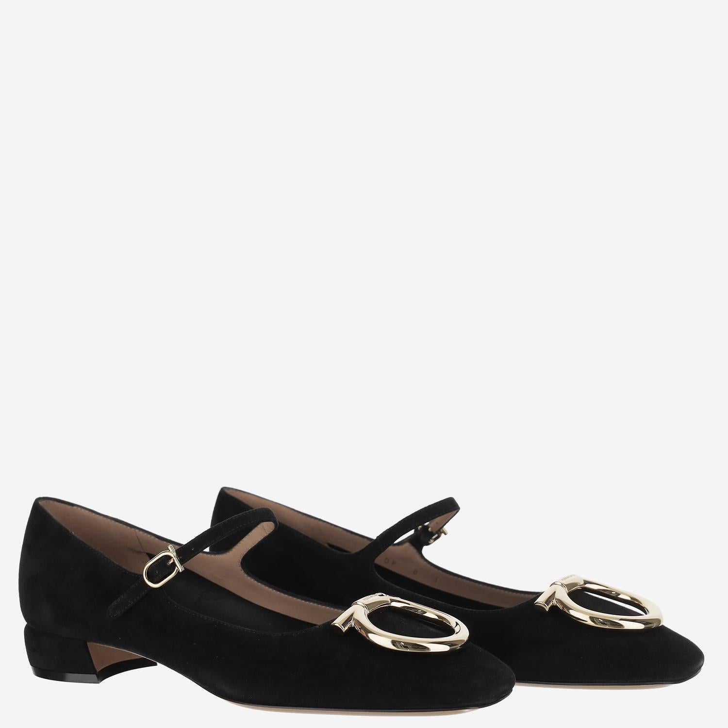 BALLERINE IN PELLE SCAMOSCIATA MARRY2 001NERONEROAMARETTI SALVATORE FERRAGAMO 