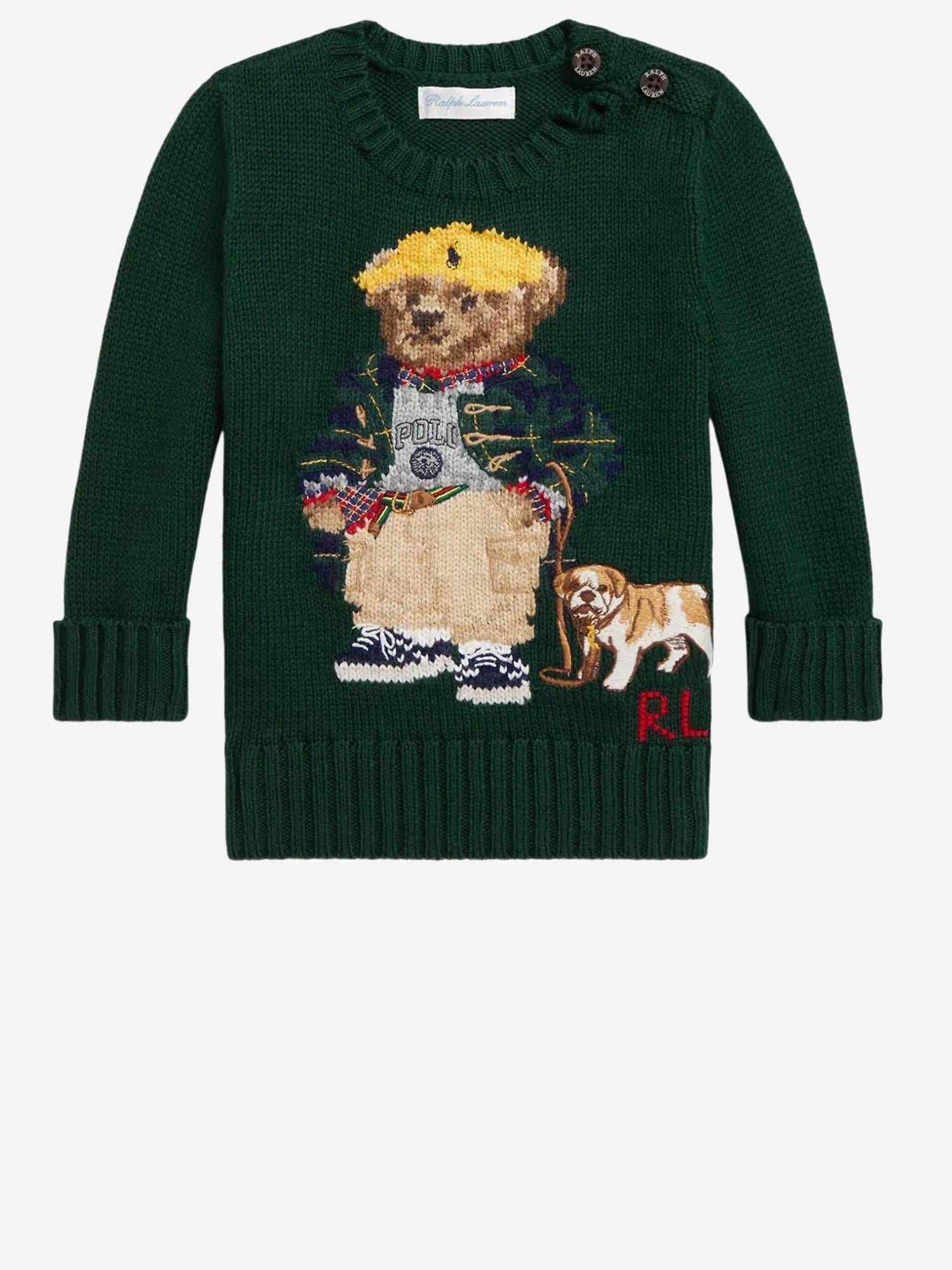 MAGLIA IN COTONE STAMPA POLO BEAR 320978393 001 POLO RALPH LAUREN KIDS 