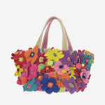 Borsa in cotone con inserti in ricamo DLPJKCS04ET MULTI PERO 