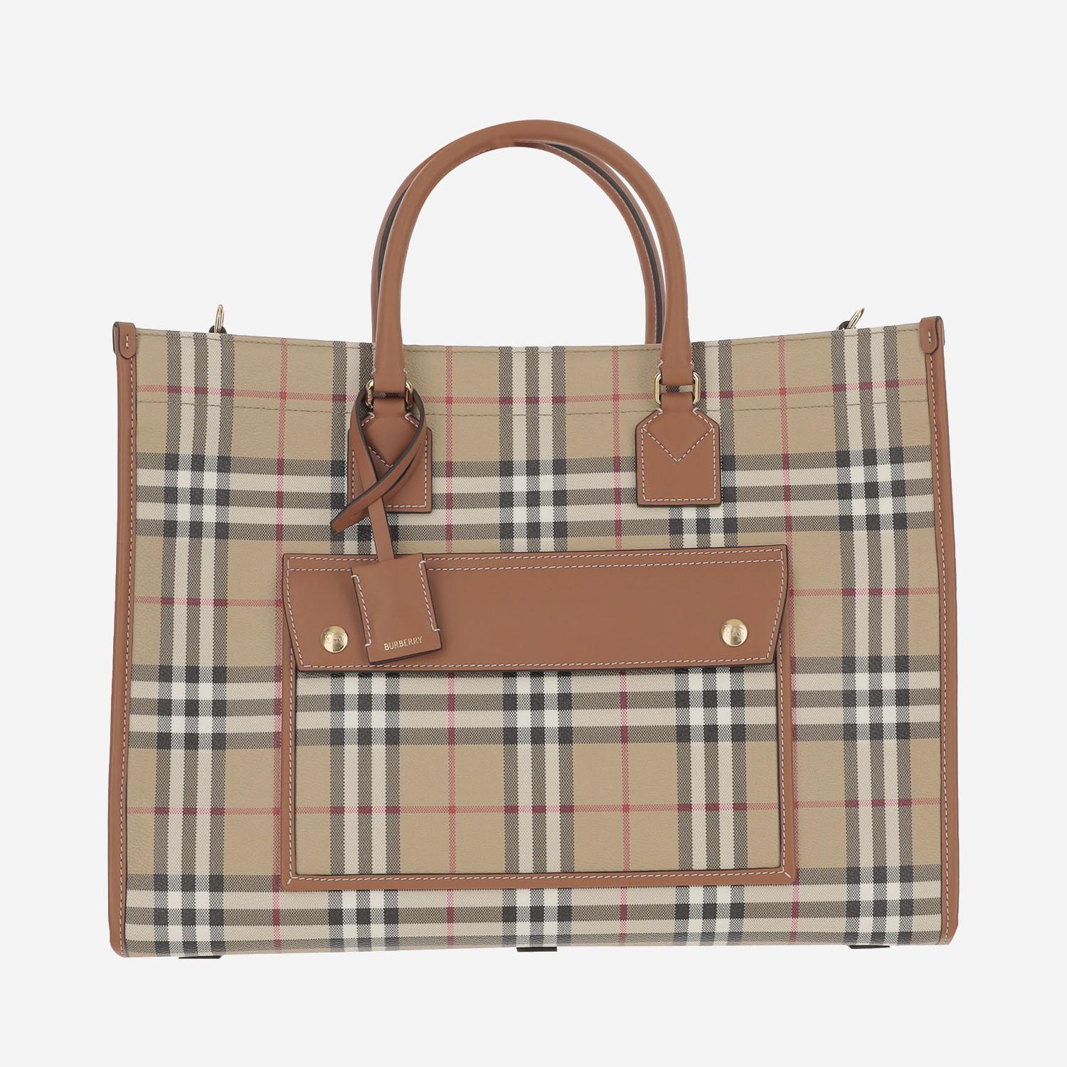 Tote Freya media 8109792 VNTG CHK/BRIAR BROWN BURBERRY 